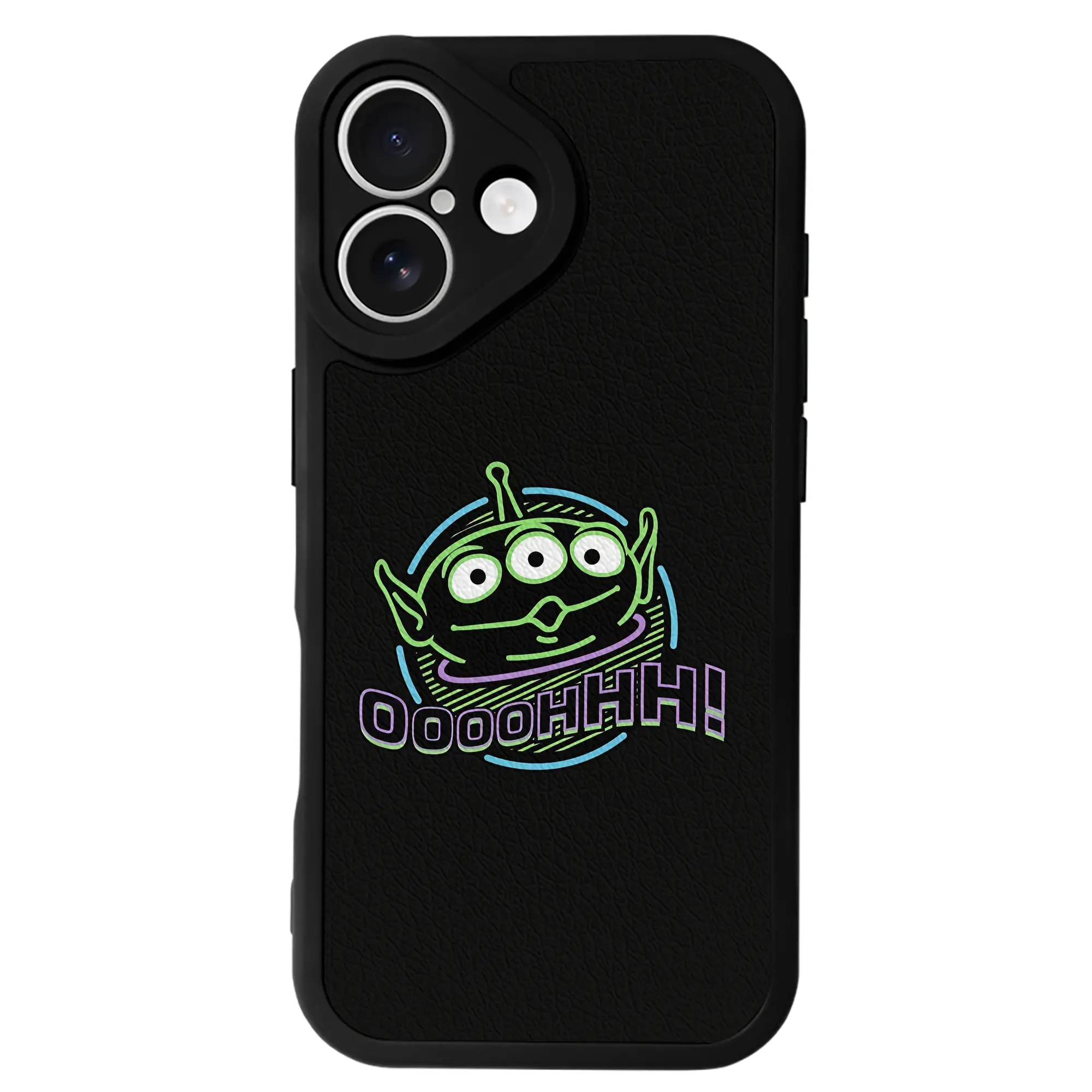 トイ・ストーリー グッズ リトル・グリーン・メン - IPhone 16シリーズ対応 ・ シリコンスマホケース ・ レザー調 ・ 高精度フィット ・ 耐衝撃 ・ ワイヤレス充電対応 ・ 精密カット